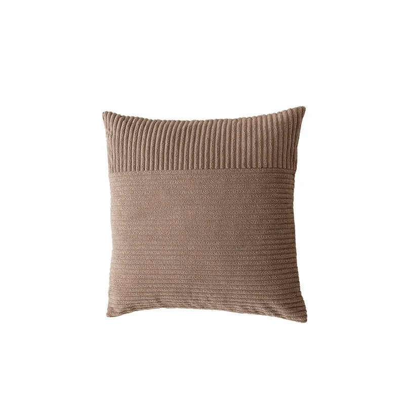Throw Pillow Cover Ribbed Chenille Removable & Machine Washable