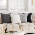 Throw Pillow Cover Ribbed Chenille Removable & Machine Washable