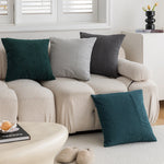 Throw Pillow Cover Ribbed Chenille Removable & Machine Washable