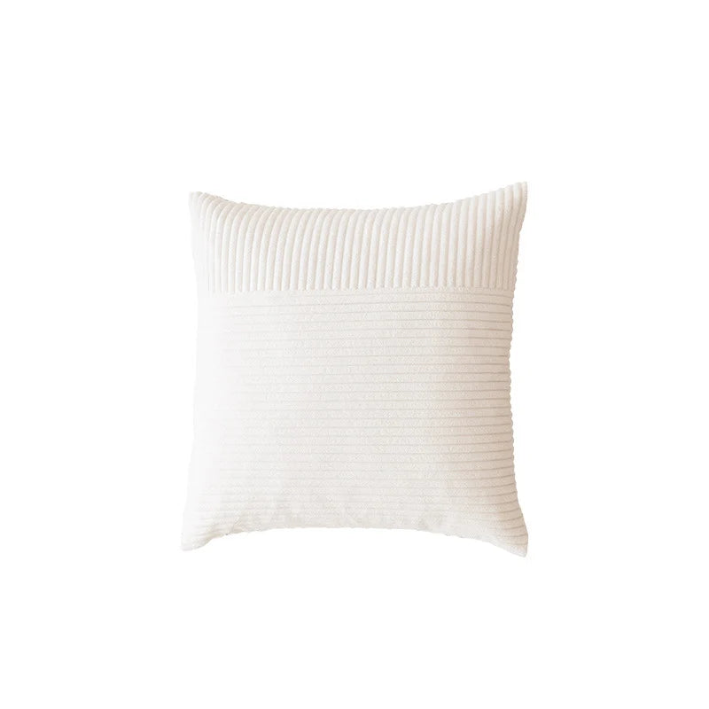 Throw Pillow Cover Ribbed Chenille Removable & Machine Washable