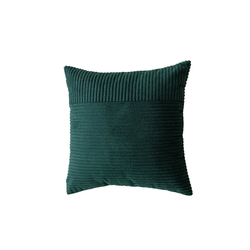 Throw Pillow Cover Ribbed Chenille Removable & Machine Washable