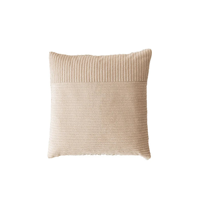Throw Pillow Cover Ribbed Chenille Removable & Machine Washable
