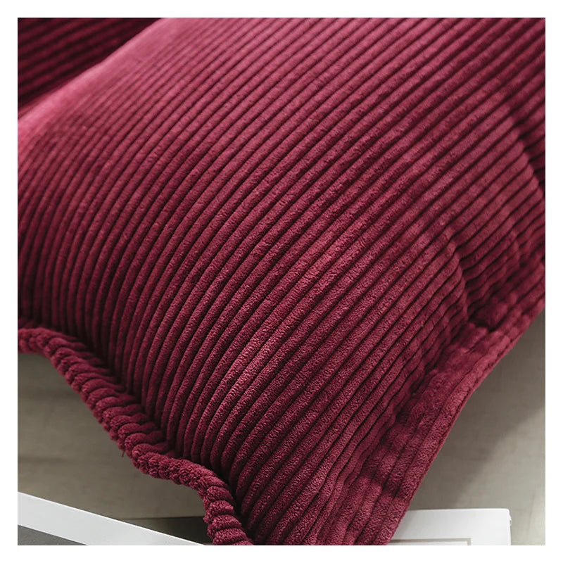 Throw Pillow Cover Ribbed Corduroy Hidden Zipper Machine Washable