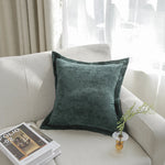 Throw Pillow Cover Ribbed Corduroy Hidden Zipper Machine Washable