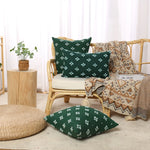 Throw Pillow Cover Set Bohemian Embroidered Cotton-Linen Square & Lumbar