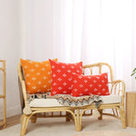 Throw Pillow Cover Set Bohemian Embroidered Cotton-Linen Square & Lumbar