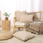 Throw Pillow Cover Set Bohemian Embroidered Cotton-Linen Square & Lumbar