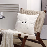 Throw Pillow Cover Sherpa Applique Woven Fabric Hidden Zipper