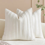 Throw Pillow Cover Soft-Touch Velvet Pintuck Pleats Hidden Zipper