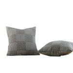Throw Pillow Cover Stitched Geometric Cotton-Linen Hidden Zipper