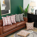 Throw Pillow Cover Tapestry Patchwork Pom-Pom Tassels Hidden Zipper