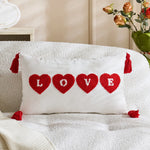 Throw Pillow Cover Tufted Chenille & Tassels Machine Washable