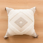 Throw Pillow Cover Tufted Concentric Circles Cotton-Blend Hidden Zipper