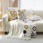 Throw Pillow Cover Tufted Floral Embroidery Cotton-Blend