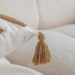 Throw Pillow Cover Tufted Half-Round & Tassel Corners
