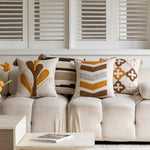 Throw Pillow Cover Tufted Quatrefoil Cotton With Tassels