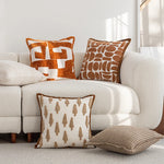 Throw Pillow Cover Woven Houndstooth Concealed Zipper