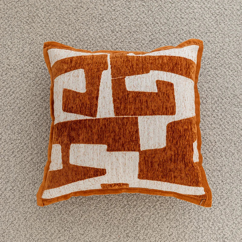 Throw Pillow Cover Woven Houndstooth Concealed Zipper