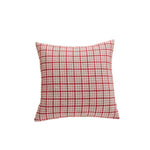 Throw Pillow Cover Woven Plaid Cotton-Linen Hidden Zipper