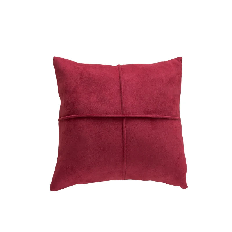 Throw Pillow Cover Woven Plaid Cotton-Linen Hidden Zipper