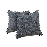 Throw Pillow Covers Bouclé Texture & Pom-Pom Trim