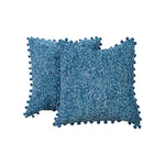 Throw Pillow Covers Bouclé Texture & Pom-Pom Trim