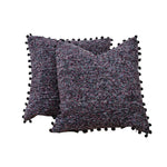 Throw Pillow Covers Bouclé Texture & Pom-Pom Trim