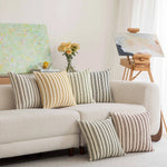 Throw Pillow Covers Striped Handwoven Cotton Set of 2