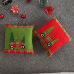 Throw Pillow Embroidered Vintage Truck Durable Fabric