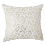 Throw Pillow Faux Fur Gold Snowflake Foil Removable Cover