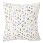 Throw Pillow Faux Fur Gold Snowflake Foil Removable Cover
