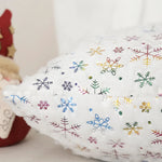 Throw Pillow Faux Fur Gold Snowflake Foil Removable Cover