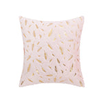 Throw Pillow Faux Fur Metallic Feather Accents Removable Cover