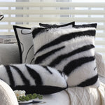 Throw Pillow Faux Fur Zebra Removable Cover