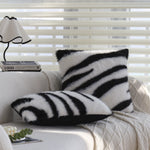 Throw Pillow Faux Fur Zebra Removable Cover