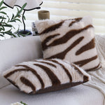 Throw Pillow Faux Fur Zebra Removable Cover