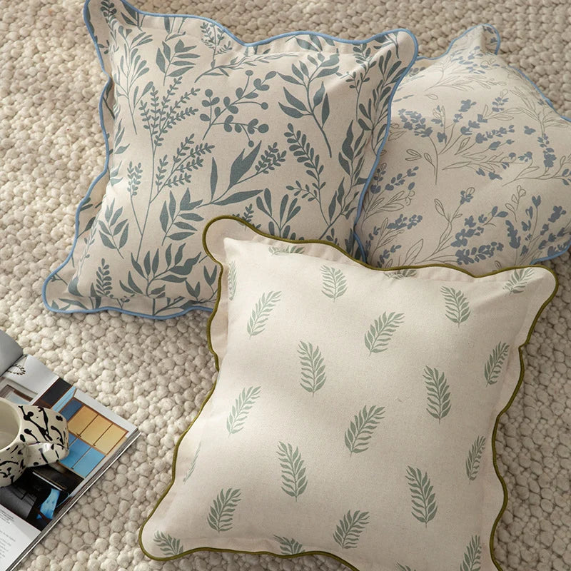 Throw Pillow Floral Print Removable Cover & Hypoallergenic Fill