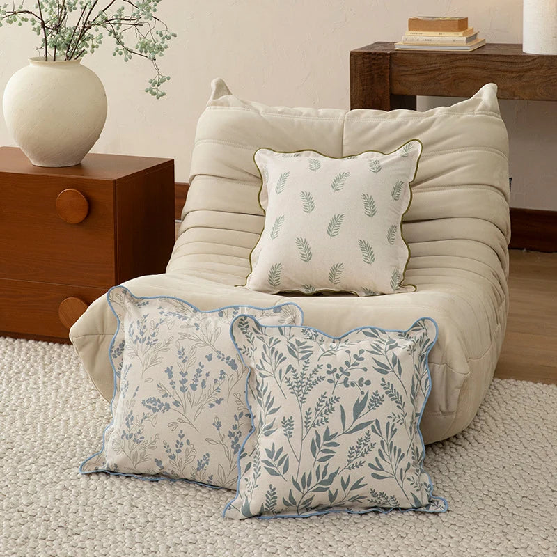 Throw Pillow Floral Print Removable Cover & Hypoallergenic Fill