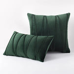 Throw Pillow Geometric Pleated Velour Removable Cover