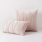 Throw Pillow Geometric Pleated Velour Removable Cover