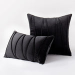 Throw Pillow Geometric Pleated Velour Removable Cover