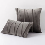 Throw Pillow Geometric Pleated Velour Removable Cover