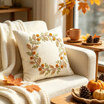Throw Pillow Hand Embroidered Pom Accents Removable Cover