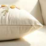 Throw Pillow Hand Embroidered Pom Accents Removable Cover
