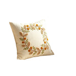 Throw Pillow Hand Embroidered Pom Accents Removable Cover