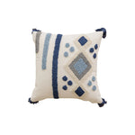 Throw Pillow Hand-Tufted Cotton-Blend Removable Cover