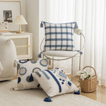 Throw Pillow Hand-Tufted Cotton-Blend Removable Cover
