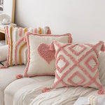 Throw Pillow Hand-Tufted Loop Pile Cotton Removable Cover
