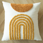 Throw Pillow Handcrafted Pom-Pom Tufted & Tassel Corners