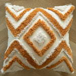 Throw Pillow Handcrafted Pom-Pom Tufted & Tassel Corners